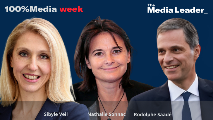 100%Media week : Rodolphe Saadé (CMA Média), Nathalie Sonnac, Sibyle Veil (Radio France)