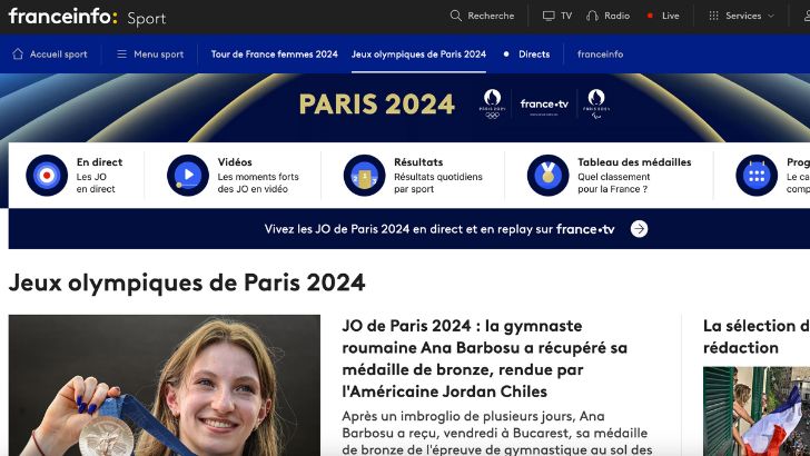 Portés par les Jeux Paris 2024, les sites et applis de Franceinfo s’envolent, selon l’ACPM