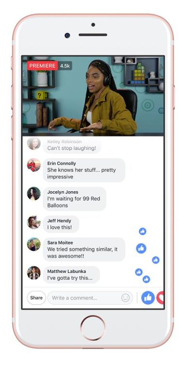 Facebook teste Premieres, un nouveau format de vidéo