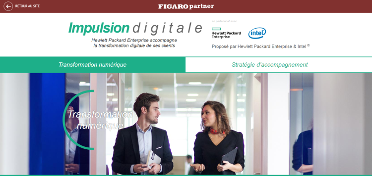 La transformation digitale en ligne et en print par Hewlett Packard Enterprise avec les Ateliers Figaro et Omnicom Media Group
