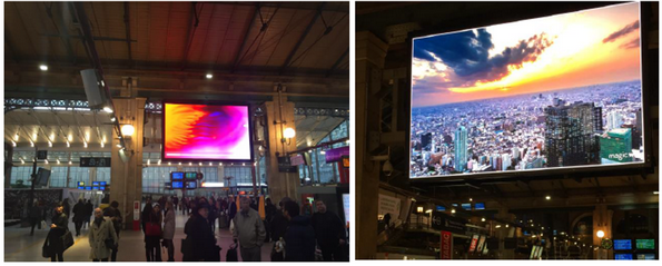 SNCF Gares & Connexions et Médiagares installent un écran digital de 20m² recto-verso à la Gare du Nord