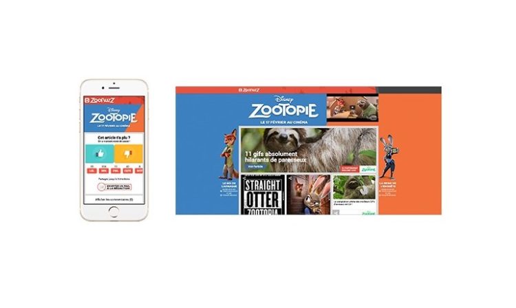 MinuteBuzz et Disney lancent Zoobuzz, plateforme de contenus autour du film Zootopie