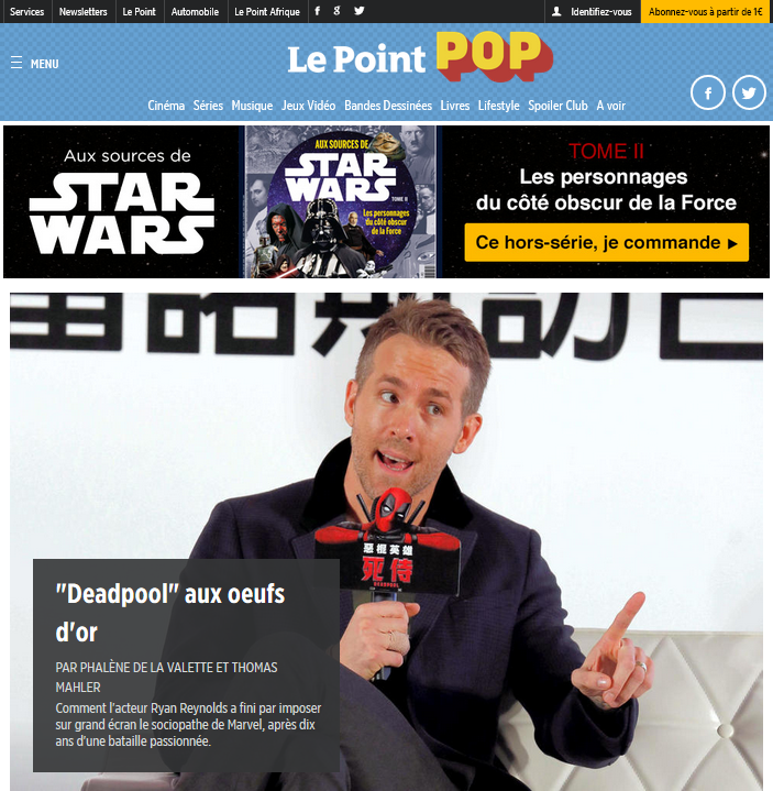 Le Point veut rajeunir son audience avec son nouveau site dédié à la Pop Culture