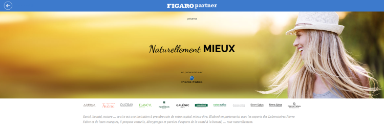Opération intégrée publicité-contenus des Laboratoires Pierre Fabre au sein des marques de MEDIA.figaro