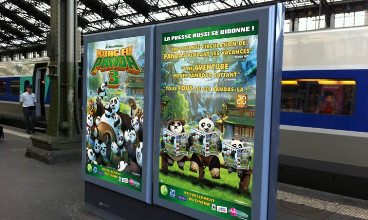 20 Minutes s’invite dans les affiches du film «Kung Fu Panda 3» en gares avec Médiagares