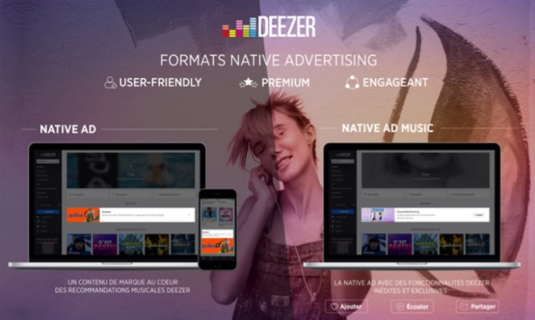 Deezer introduit deux formats de native advertising