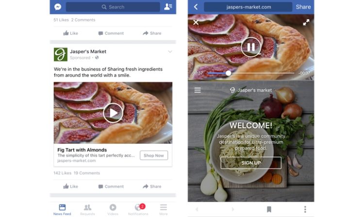 Facebook rend les publicités vidéo sur mobile cliquables durant toute la lecture