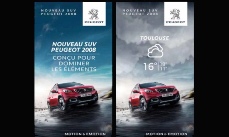 Mediagares déploie une campagne DOOH pour Peugeot avec personnalisation de la météo et des options du véhicule