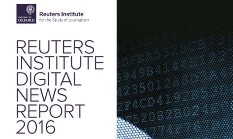 Usages médias, pub et sociaux de 26 pays analysés par le Digital News Report 2016 de Reuters Institute
