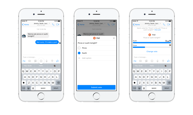 Facebook teste une fonctionnalité de sondage dans Messenger