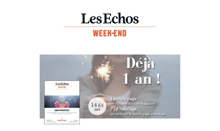 Offre spéciale 1 an du magazine « Les Echos Week-End »