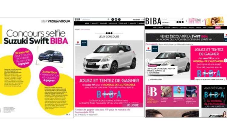 Mondadori Publicité active l’ensemble de la communauté Biba pour la Suzuki Swift