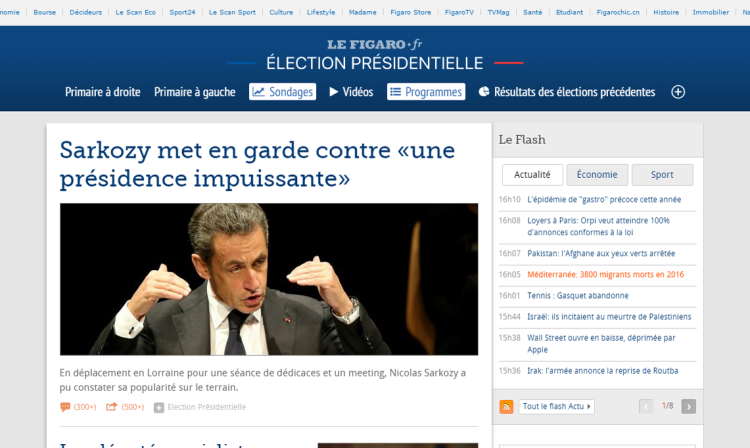 Lefigaro.fr met en ligne de nouveaux modules interactifs dans sa nouvelle rubrique dédiée à l’élection présidentielle