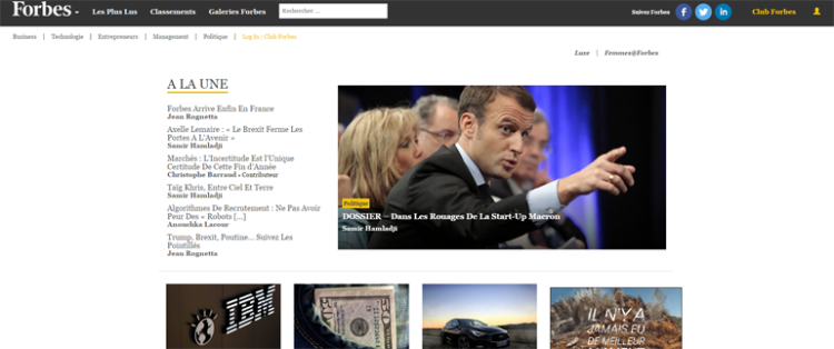 Forbes disponible en version française sur le web