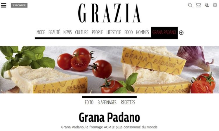 Grana Padano investit Grazia.fr avec Mondadori Publicité