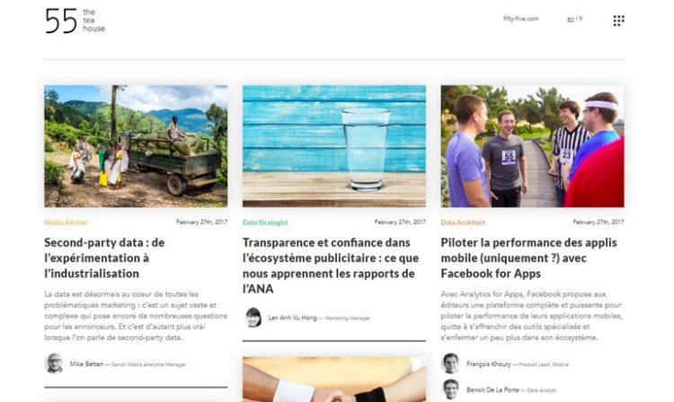 Fifty-five met en ligne The Tea House, un site des contenus qui décrypte le data marketing