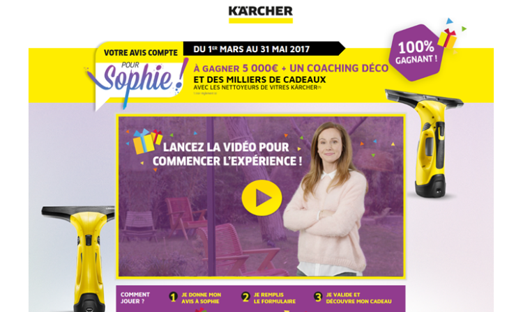 Kärcher s’adosse à Sophie Ferjani pour récolter les avis des consommateurs avec M6 Publicité et l’agence le fil