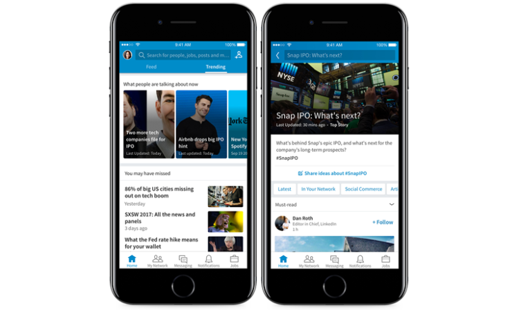 LinkedIn introduit un fil d’actualités business personnalisé