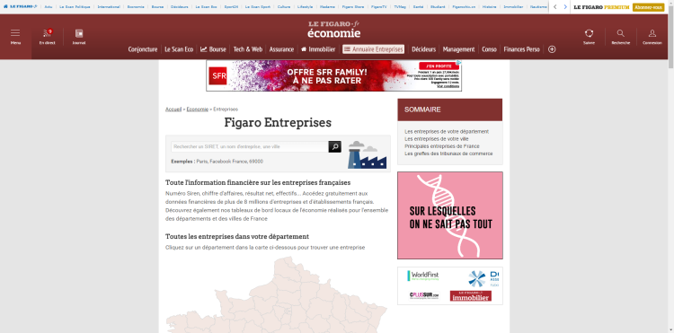 Le Figaro Economie met en ligne son annuaire gratuit des entreprises sous le label Figaro Entreprises