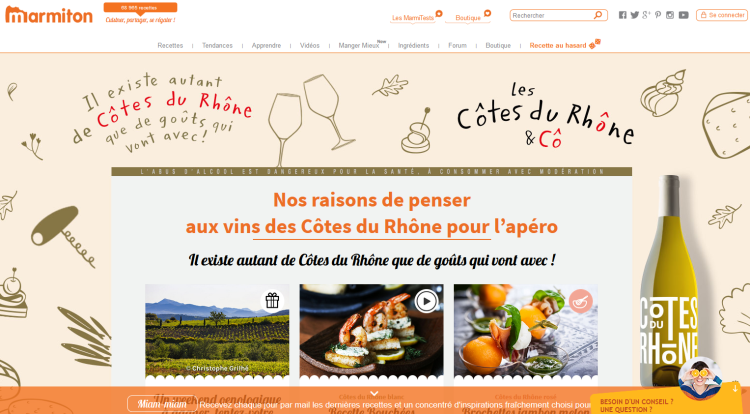 Les vins des Côtes du Rhône en campagne contenu dans Marmiton avec Adcity