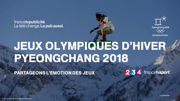 FranceTV Publicité lance ses offres TV+Digital pour les Jeux Olympiques d’hiver de Pyeongchang 2018