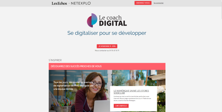 Les Echos et NetExplo lancent le «Coach Digital» une plateforme de services pour accompagner la transformation digitale des TPE-PME