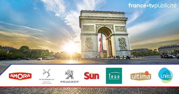 7 annonceurs présents dans les écrans publicitaires contextualisés de FranceTV Publicité pour la cérémonie du 14 juillet