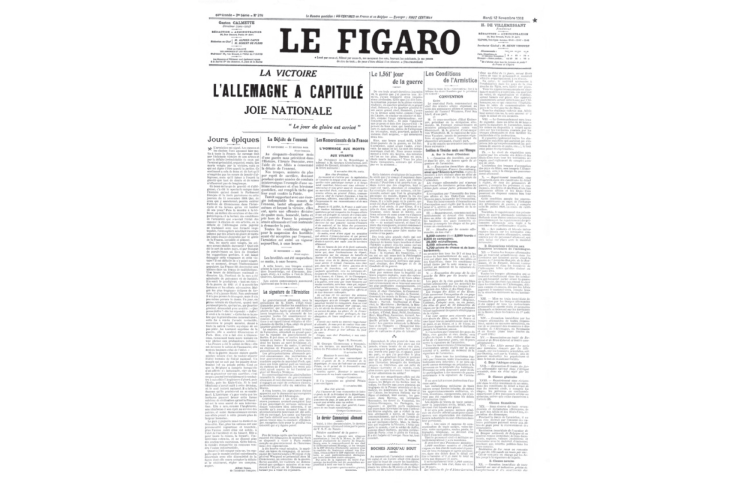 Le Figaro réimprime son édition du 12 novembre 1918