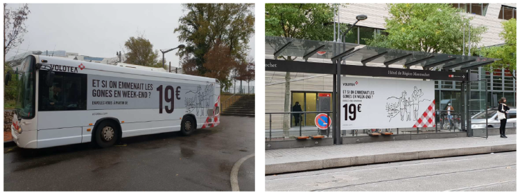 Volotea en campagne événementielle à Lyon avec Mediatrack pour lancer son implantation à Lyon Saint-Exupéry