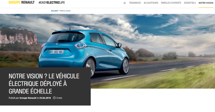 Renault diffuse des contenus sur la mobilité électrique via une plateforme avec Webedia Brand Services