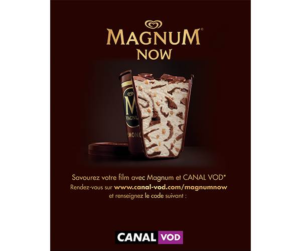Canal Brand Factory associe Canal VOD et Magnum autour d’un menu Cinéma livré par Uber Eats