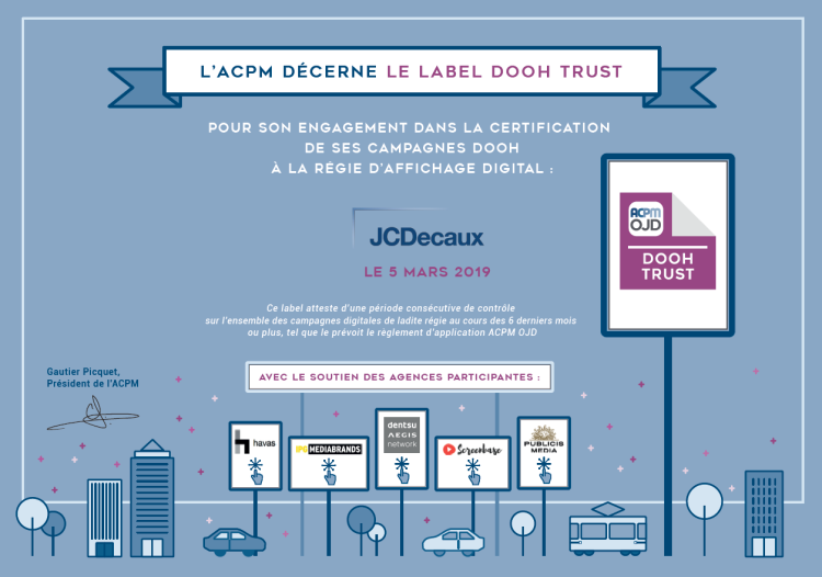 JCDecaux obtient le label DOOH Trust