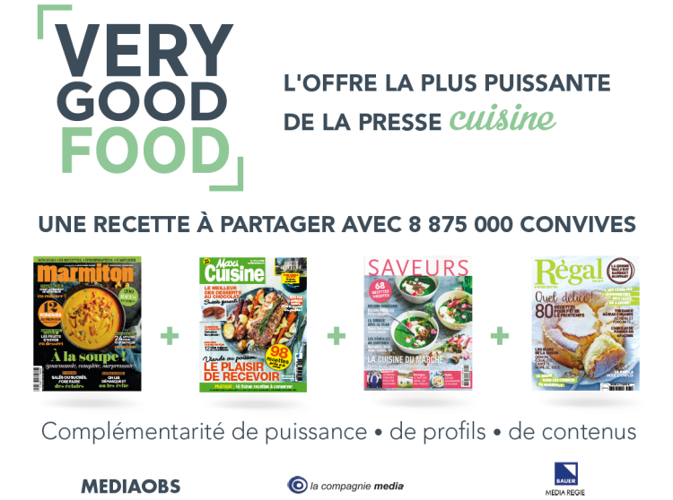 Maxi Cuisine, Régal, Saveurs et Marmiton Magazine réunis dans une offre commune «Very Good Food»