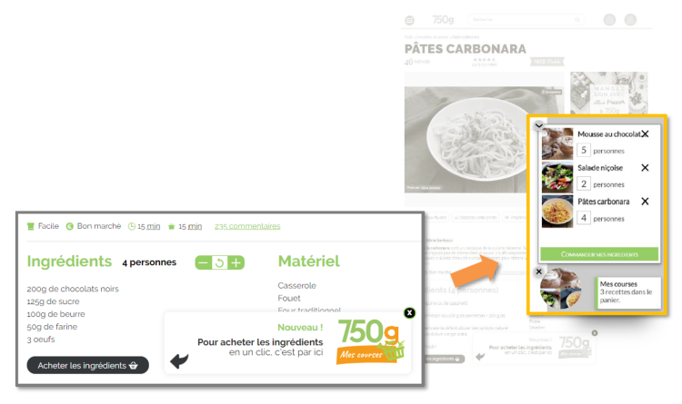 Webedia étend la portée de 750g avec la vente directe d’ingrédients d’une recette