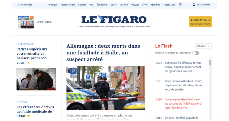Le Figaro met en ligne une nouvelle version de son site Internet unique