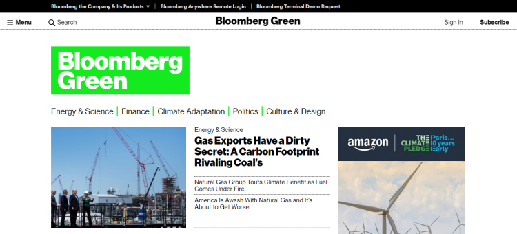 Bloomberg lance «Bloomberg Green» une plateforme digitale dédiée au changement climatique soutenue par Amazon, HP et Tiffany