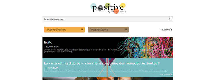 Publicis France lance la plateforme contributive Positive by Publicis