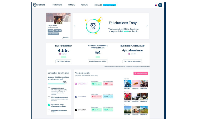Influence marketing : Kolsquare lance un dashboard gratuit dédié aux influenceurs