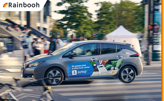 SumUp confie à Rainbooh la mise en place d’un dispositif d’affichage mobile sur 100 VTC et Taxis électriques et hybrides à Paris et Lyon