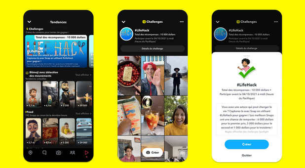 Snapchat va rémunérer les utilisateurs créateurs via des challenges