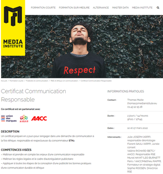 Media Institute crée une formation certifiante autour de la Communication responsable avec l’AACC, l’ARPP et l’Union des marques