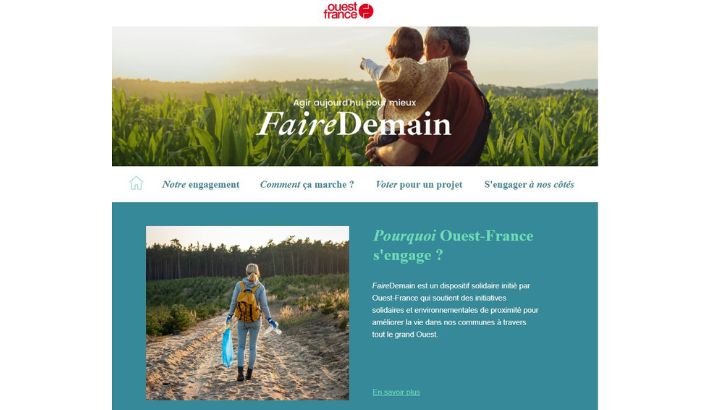 Ouest-France lance son accélérateur de projets « Faire Demain » pour soutenir des actions solidaires avec ses abonnés