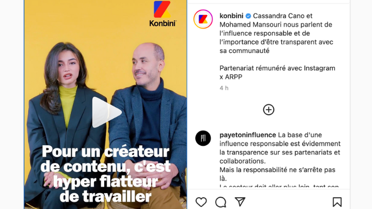 Influence responsable : l’ARPP et Instagram lancent une campagne d’information avec Konbini