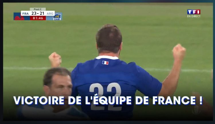 Score d’audience élevé pour France-Argentine sur TF1 mais très éloigné de la dernière Coupe du Monde de Rugby diffusée en matinée par la chaîne