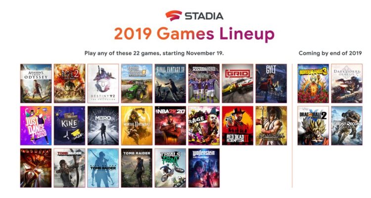 22 jeux disponibles sur Stadia pour son ouverture