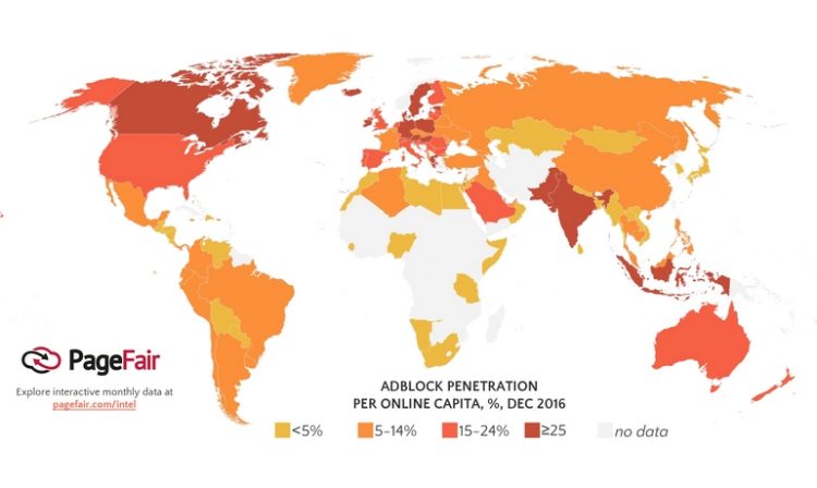 L’adblocking touche 11% des internautes dans le monde selon le rapport PageFair