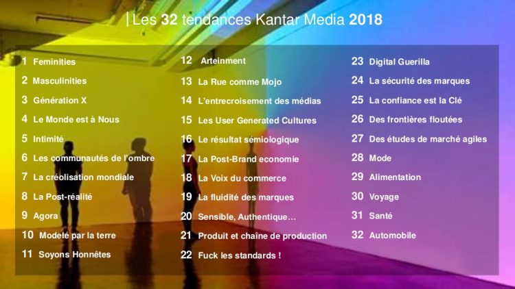 Les 32 tendances de Kantar Media pour la communication en 2018