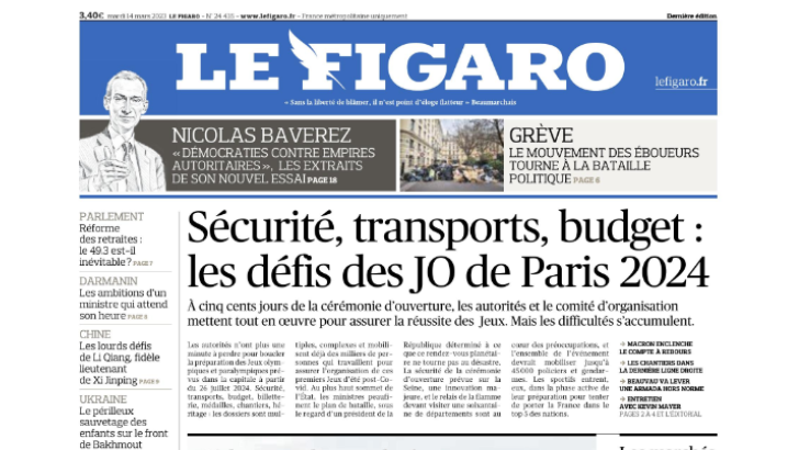 Le Figaro publie un dossier spécial consacré aux grands défis des JO de Paris