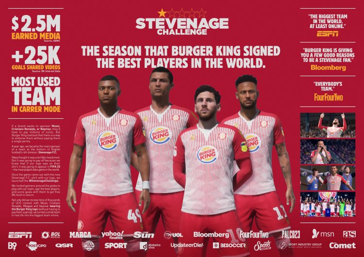 Burger King et le club de foot Stevenage